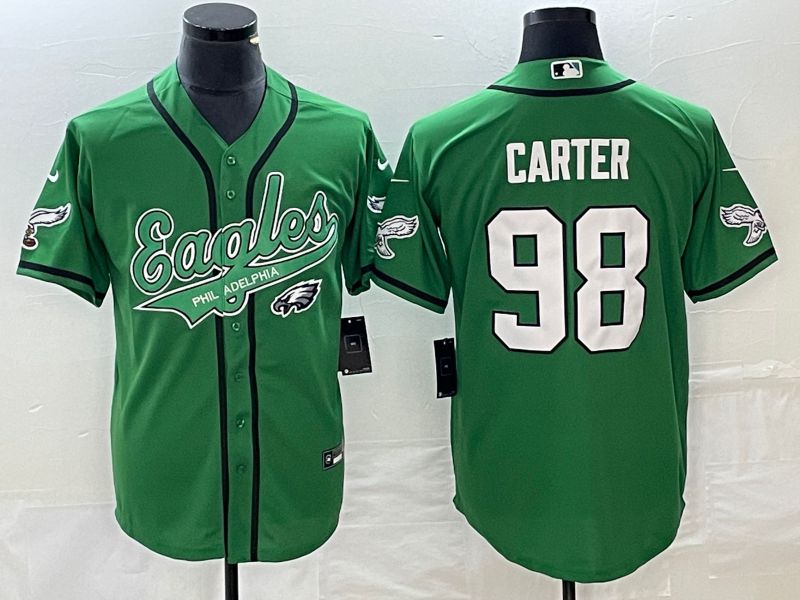 Men Philadelphia Eagles #98 Carter Green Co Branding Game NFL Jersey style 3